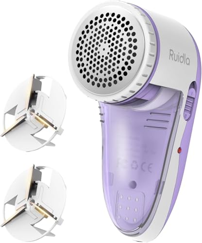 Ruidla Fabric Shaver Lint Shaver Defuzzer, Rechargeable Lint Remover - color: Purple