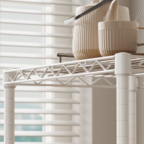 SINGAYE Small Shelves Kitchen Storage Shelf Wire Shelving Metal Adjustable - color: White, size: 3 Tier 11.6"Dx17.6"Wx30"H