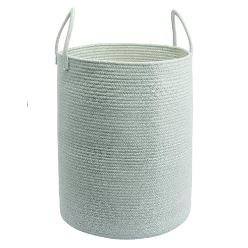 XUANGUO Cotton Rope Laundry Basket Hamper for Clothes,Large green - color: green, size: Large