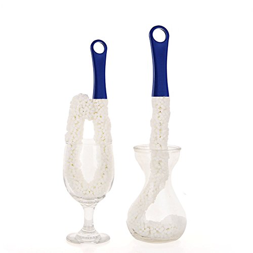 LJDJ Bottle Cleaning Brush 2 Pack, Flexible Scourer for Decanters Glasses