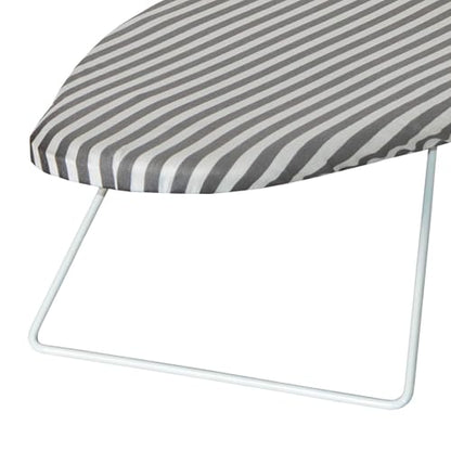 Honey-Can-Do Steel Tabletop Ironing Board with Folding Legs, Grey and White Stripe Cotton Cover, Compact Space-Saving Design, 30" L x 6" H - color: Gray, size: 29" L x 13" W