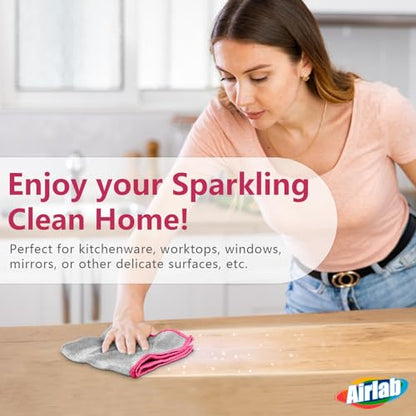Airlab Glass Polishing Streak Free Miracle Cleaning Cloth, Sliver-Pink - color: Sliver-pink