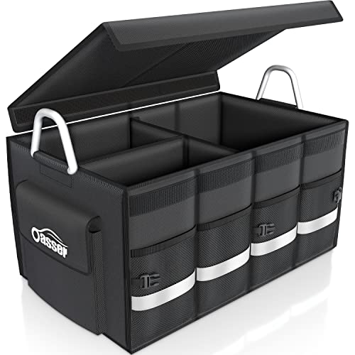 Oasser Trunk Organizer with Sturdy Hard Lid, Large, Black - color: Black, size: Large