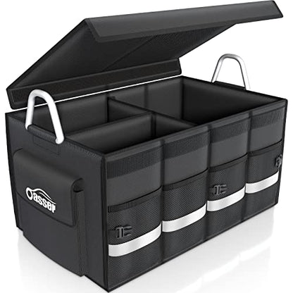 Oasser Trunk Organizer with Sturdy Hard Lid, Large, Black - color: Black, size: Large
