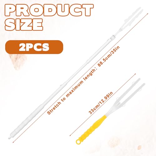 2Pcs Replacement Handles Compatible with Swiffer Duster Refill, Duster Extendable Handle, Adjustable Length Handles Only (Telescopic Handle + Short Handle