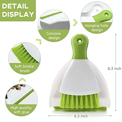 Dust pan Broom Brush Dustpan - Small Broom and Dustpan Set,Mini Broom and Dustpan,Small Dustpan and Brush Set for Home Cleaning, Sofa, Desk, Guinea Pig Cage, Cat Litter etc.（Light Green） - color: Light Green, size: 1 Set