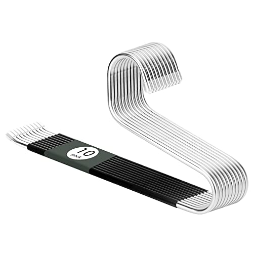 DOIOWN Open Ended Pants Jean Hangers - Stainless Steel Jeans Hangers 10 Pack 8 mm Thick, Versatile Non-Slip Hangers for Heavy Pants, Jeans, Trousers, Scarf, Space Saving Clothes Hangers for Women Men - size: 10 Pack