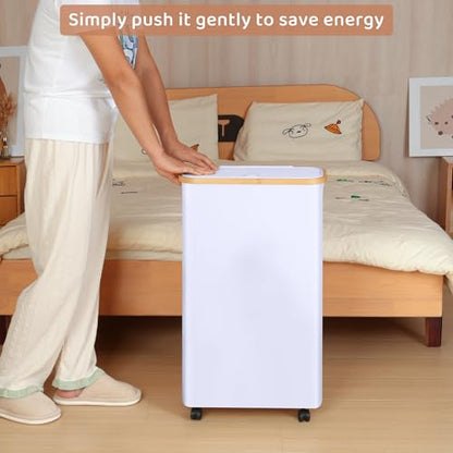 Slim Laundry Basket with Wheels,Narrow Hampers for Laundry(60L White) - color: White, size: 60L with Wheels
