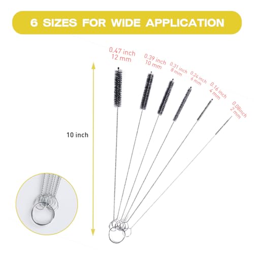Brush Family Straw Cleaner Brush Set 6 Piece - size: 10 inch small diameters set (6pcs)