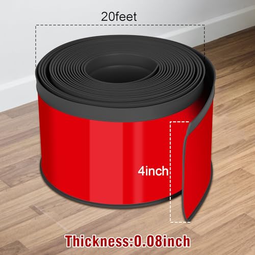 Vinyl Baseboard Molding Trim 4 Inch x 20 Feet Peel and Stick Baseboard Trim Flexible PVC Cove Base Moulding Self-Adhesive Trim for Garage Bathroom Cabinet Floor Walls, Black - color: Black, size: 4Inch x 20Ft