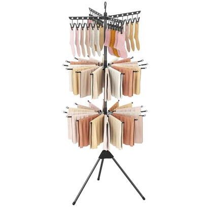 GIANTEX 70" Tripod Clothes Drying Rack w/24 Clips & 32 Rods, 360° Rotatable