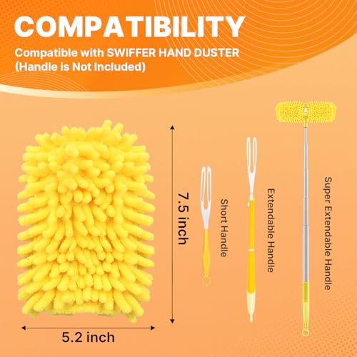 Reusable Duster Refill Compatible with Swiffer Hand Duster, 360 Heavy Duty - color: 4 Pack (Yellow)
