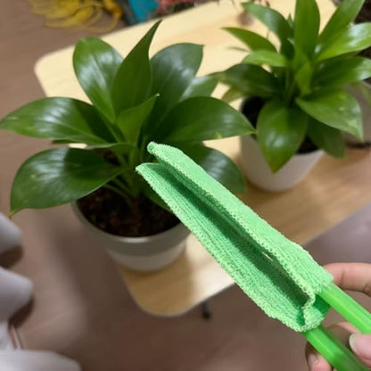 Leaf Cleaning Tongs Washable Reusable Microfiber Sleeves and Gloves Plants Cleaning Set for House Plants, Window Blind (Blue) - color: Biue