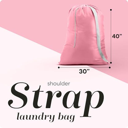 Handy Laundry Bag with Shoulder Strap 30"x40", Extra Large, Pink - color: Pink, size: 1-Pack