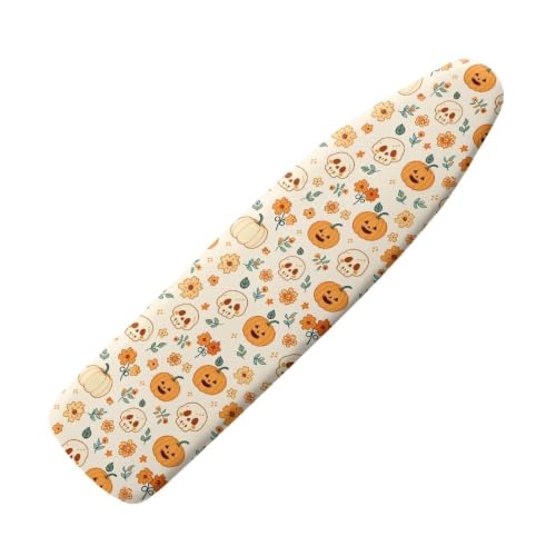 Halloween Pumpkin Ironing Board Cover and Pad 16 x 55 Inch Iron Board Cover with Elastic Edge & Adjustable Fastener Resist Scorching and Staining Extra Thick Padding - color: Halloween Pumpkin5