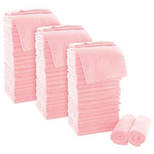 MOONQUEEN Ultra Soft Premium Washcloths Set - 12 x 12 inches - 72 Pack - Quick Drying - Highly Absorbent Coral Velvet Bathroom Wash Clothes (Pink) - color: Pink, size: 12 x 12 Inch(Pack of 72)