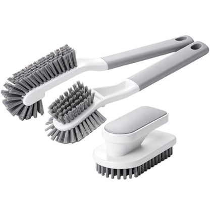 3‑Pack Scrub Brushes, Medium Stiff Bristle Cleaning Brush Set