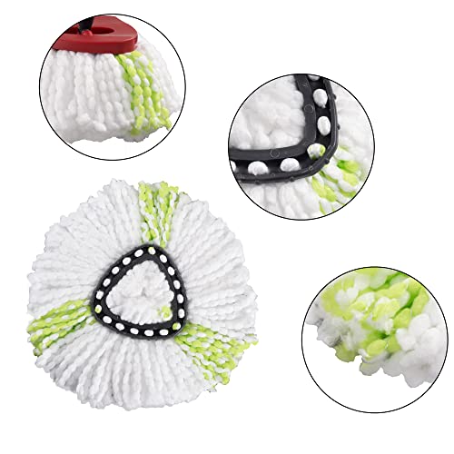 Matthew Cleaning 12Pack Green Microfiber Spin Mop Replacement Head Compatible with EasyWring Spin Mop Replace Head-EasyWring High Absorbency,Machine Washable,Microfiber Spin Mop Refills - color: Green, size: 12 Count