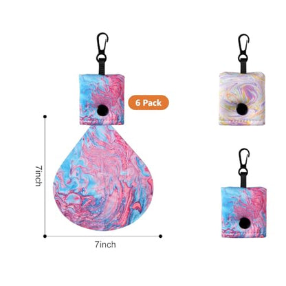 SEIBER Microfiber Glasses Cleaning Cloth 6 Pack with Button Closure Pouch - color: Rainbow Stripes (Drawstring Closure)‌