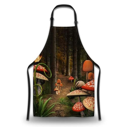 Chef Apron for Women Enchanted Nature Mans Aprons for Cooking Funny for Kitchen Cooking Restaurant BBQ Painting Crafting 27” (W) x 31” (H), Waterproof Aprons - color: Enchanted Nature