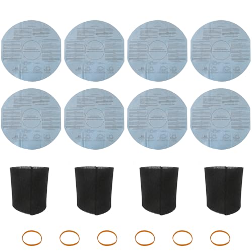 Dry Filters and 4 Pcs 90585 Foam Sleeve Filter Kit for Shop vac hang up (2015 Model) 1.5 gallon 3 gallon vac AL5E30RH, Includes 6 Retaining Bands Upgrade by GruDawu