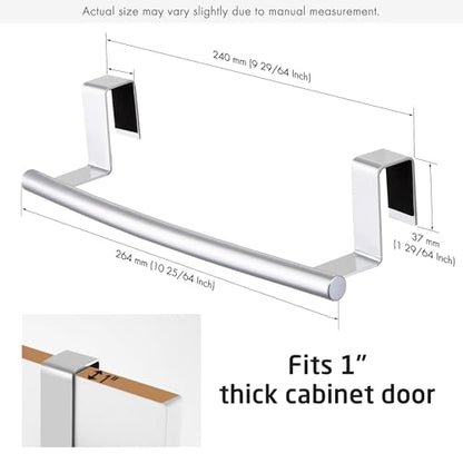 KES Over The Cabinet Door Towel Rack, 2 Pack, Polished Steel - color: Polished Steel