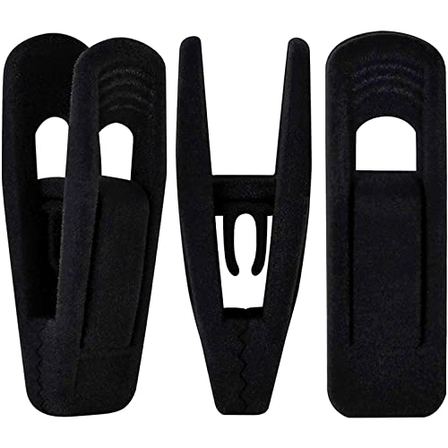 TOFIIGREM Black Velvet Hangers Clips 20 PCS, Non-Slip Velvet Clips for Suit Pant Skirt Hanger, Strong Finger Clips Perfect for Thin Flocking Hangers - color: Black, size: 20pc