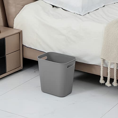 UUJOLY Plastic Small Trash Can Wastebasket, Garbage Container Basket for Bathrooms, Laundry Room, Kitchens, Offices, Kids Rooms, Dorms, 3.5 Gallon, 3.5 Gallon, Grey - color: Grey, size: 3.5 Gallon