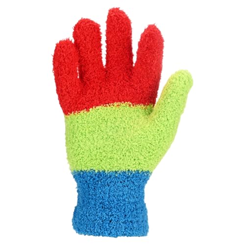 M METERXITY Dusting Gloves, Reusable Washable Mittens for Plants/House/Cars/Blinds Dusting, Leaf Cleaning Glove Mittens - color: Tri-color Patchwork, size: 8 x 10 cm