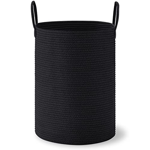 VIPOSCO 72L Tall Woven Laundry Basket Hamper, Black - color: Black, size: 72L