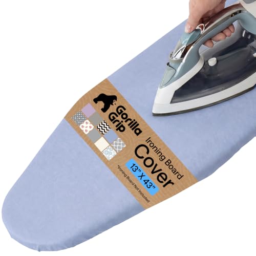 GORILLA GRIP Padded Ironing Board Cover, 13x43, Blue - color: Blue, size: 13" X 43"