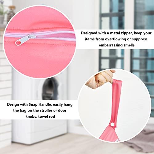 2 Pcs Large Travel Laundry Bag - Waterproof Wet Dry Washable for Dirty Clothes, Bathing Suit, Workout, Gym, Swimming, Yoga (Pink+Grey) - color: Pink+Grey