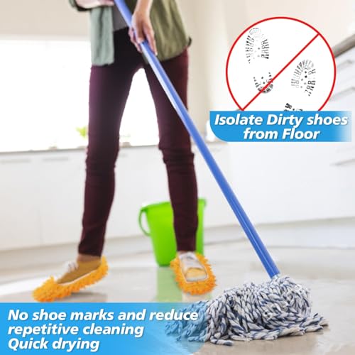 MAQIHAN 10 Mop Slippers for Floor Cleaning - 5 Pairs Microfiber Mop Socks