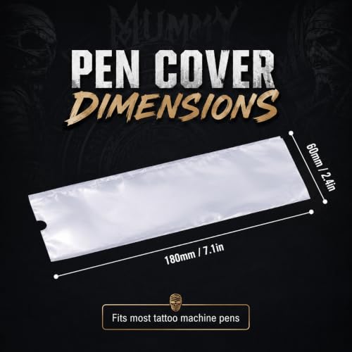 Mummy 300pcs Tattoo Machine Covers, Disposable Pen Bags, Transparent - color: transparent