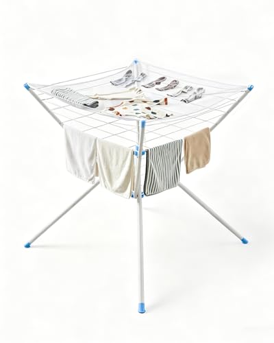 JS HANGER Clothes Drying Rack with Mesh Top, Foldable Laundry Drying Rack Indoor Outdoor, Space-Saving Flat Air Drying Rack for Sweater, Delicates, Small Items & Everyday Clothes - size: Small
