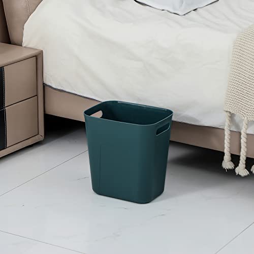 UUJOLY Plastic Small Bathroom Trash Can, 3.5 Gallon, Bluish Green, 3 Pack - color: Bluish Green, size: 3.5 Gallon/3 Pack