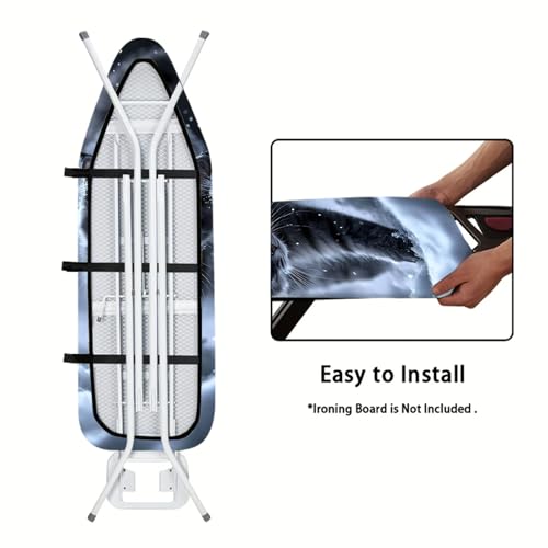 Nuxovilar Snowy Black Cat Ironing Board Cover 15x54 Inches Polyester - color: Ytt03454