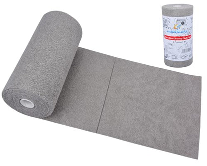 HOPESHINE Microfiber Cleaning Cloth Roll 50-Pack Reusable Paper Towels Washable for Cars Care Wash Supplies Kitchen Dish Rags House Window Cleaning Cloths Lint Free Tear Away Ultra Absorbent (Gray)