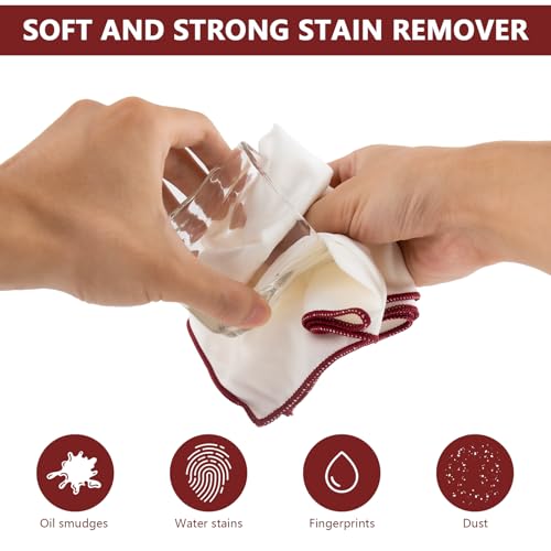 5 Pcs Wine Glass Polishing Cloths Large Microfiber Cleaning Cloths 20 x 14 Inch Lintless Towels for Drying Wine Glasses Cleaning Window Stemware Dishes Glassware (5 Colors)