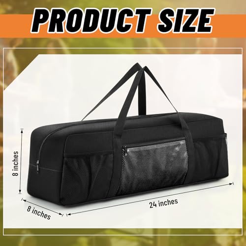 Amylove 24" Grill Tool Storage Bag, Waterproof BBQ Utensil Organizer, Black - color: Black