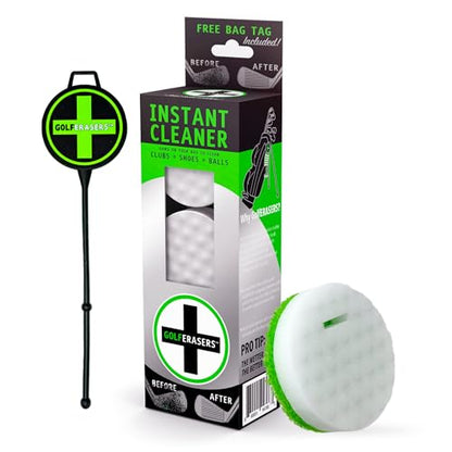Instant Golf Eraser with Bag Tether, Premium Dual-Sided Sponge for Cleaning Clubs, Shoes & Golf Balls - Golf Club Cleaner, Golf Ball Cleaner, Golf Club Groove Cleaner, 6 Pack - color: 6 Pack + Tether