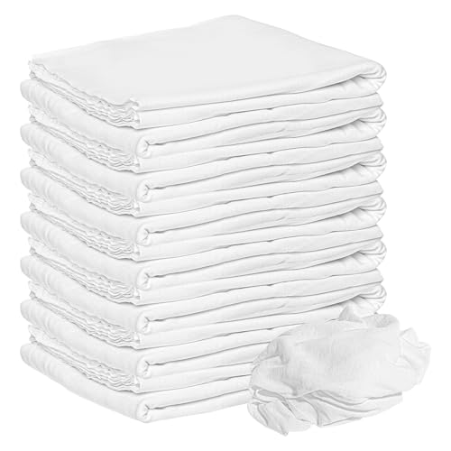 Nabob Wipers New Lint Free Cloth (300 Pack) - 100% Cotton Cleaning Rags Exact Cut - Premium White Rags for Cleaning House - White Rags for Dusting, Staining, Polishing, Painting 18"x18" - size: 18x18 Inch (300 Pack)