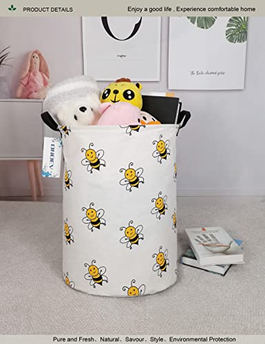 Round collapsible Large Bee Laundry Hamper for Adults and Kids - color: Round Bee