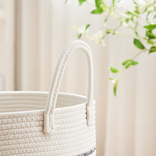 VIPOSCO 72L Tall Woven Laundry Basket Hamper, Stripe White - color: Stripe White, size: 72L