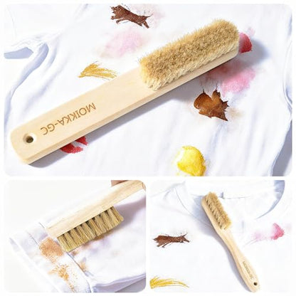 Large + Small Laundry Stain Brush Set with Soft Boar Bristles - size: Large&Small