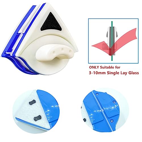 HouCheerShop Magnetic Window Cleaner, Double Sided Window Glass Wiper Cleaning Tool for High-Rise Cleaning Windows Thickness 0.1‘’- 0.3‘’（Blue)）