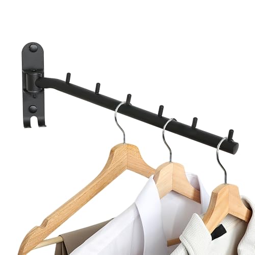 Mooche Swing Clothes Hanger Rack, Garment Racks 11.93" Long, Balck - color: Black, size: 1 Pack (6 Hooks)