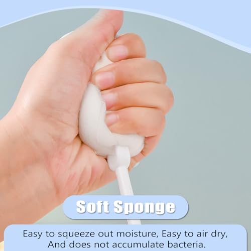Bottle Brush Sponge Replacement Head 10 PCS Durable Soft Sponge Brush Head Environmental Protection Cup Cleaner Brush Refill Heads Without Handle (Sponge Brush Head 10PCS) - color: Brush Head 10pcs