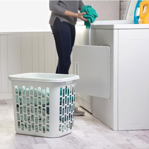 Sterilite Ultra Easy Carry Plastic Dirty Clothes Laundry Basket Hamper with Integrated Handles and Ventilation Holes, White (8 Pack) - size: 8 Pack