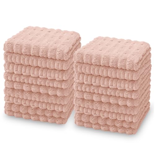 kimteny Microfiber Dish Cloths for Washing Dishes 18 Pack, Pink - color: Pink, size: 12 x 12 - 18 Pack